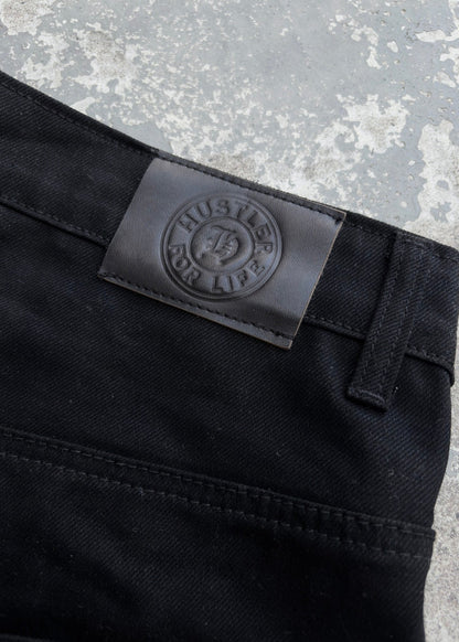 BLACK FLARE DENIM PANTS